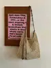 Bolsa de Paja Tejida de Alta Gama para Vacaciones de Verano, Bolso Tote Tejido a Mano para el Trabajo, Bolso Cruzado de Hombro Hueco de Gran Capacidad