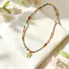Collar de Piedra Natural Color Cobre Perla de Agua Dulce Cadena para Clavícula Simple de Gama Alta Nicho Retro Versátil Adorno para Mujeres