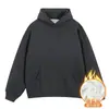 430g Ropa para Hombre 2026 Otoño/Invierno Peso Pesado Marca Americana de Moda Color Sólido Sudadera con Capucha Suelta Conjunto de Sudadera con Forro de Terciopelo Hombre