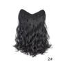 Postizo para Mujer con 4 Clips, Extensión de Cabello Largo Rizado en Forma de V de una Pieza, Peluca Rizada de Onda Grande en Forma de U, Rizos Naturales