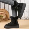 Botas de Neve Grossas Forradas com Lã Slip-On 2025 Inverno Novas Solado Grosso Pelúcia Quente Tamanho Grande Sapatos de Algodão Atacado