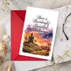 Compra directa transfronteriza de tarjetas de felicitación divertidas de Halloween para cementerio de fantasmas, tarjetas de regalo de invitación creativas y peculiares