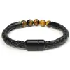 Nuevos Productos Listados Comercio Exterior Amazon Caliente Pulsera para Hombre de Cuerda de Cuero Europea con Hebilla Magnética