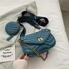 Bolso pequeño con textura francesa para mujer, popular en Internet, de moda, para verano de 2020, bandolera con cadena.