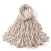 Bufanda Larga de Algodón Malayo para Mujer, Color Sólido, Transpirable, Moderna, Elástica, Cómoda, Bufanda Chal Versátil, Superventas Transfronteriza, en Stock