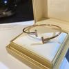 Pulsera XT Anillo T Microincrustado Circonita Abierto Todo Fósforo Exquisita Concha Pulsera Anillo Mujeres TikTok Lujo Ligero