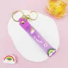 Llavero Colgante de Cordón de Cuero con Letra Transparente Brillante con Accesorios Estilo Muñeca Rellena de Aceite Encanto de Llavero Pulsera Venta al por Mayor