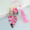 Marcadores de Página Estilo Chinês Flor de Peônia e Nervuras de Folha, Papelaria Educacional, Presentes Culturais para Amigos, Fornecimento Direto do Fabricante, com Marcadores de Página com Borla