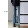 Calça Jeans Micro-La Vintage Feminina Cintura Alta Primavera e Outono plus size menina cheinha Elástica Modeladora Formato Pera Boca de Sino Cavalo