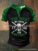 Camiseta de manga corta estampada de comercio exterior para hombre, camiseta de verano de manga corta con cuello redondo y botones de hip hop, top de moda para hombre, 2023