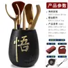 &Frete Grátis Cerimônia do Chá Seis Cavalheiros Combinação Conjunto Completo Acessórios para Conjunto de Chá Kung Fu Colher de Chá de Bambu Pinças Pinças Madeira Maciça