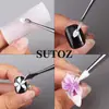 Nuevo Juego de Herramientas de Tallado de Doble Punta Estilo Ruso Acero Inoxidable Doble Punta Empujar-Sacar Pegamento Repujado Cara de Empuje Herramienta de Manicura