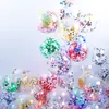 Globos de Látex Transparentes de 12 pulgadas 2.8g con Lentejuelas Globos de Lentejuelas Rellenos Globos de Papel de Aluminio Transparentes Coloridos con Lentejuelas