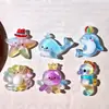 Acessórios de Resina Translúcidos de Golfinho, Baleia, Cavalo-marinho Pequenos para DIY, Presilha de Cabelo Feita à Mão, Chaveiro, Ímã de Geladeira, Material para Crocs