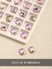 Popular en línea Aurora Moonlight rosa fondo puntiagudo cristal de diamante decoración de uñas al por mayor corazón torcido taladro de uñas de ángulo recto largo joyería