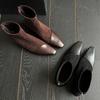 Botas Curtas de Salto Grosso Estilo Coreano para Mulheres, Novas Botas de Camurça Outono e Inverno 2026, Botas Curtas com Bico Quadrado e Design Estiloso para Mulheres Magras