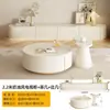 Mueble de TV tipo crema para sala de estar, combinación moderna minimalista para apartamentos pequeños, nuevo modelo 2026, mueble de TV blanco de pie
