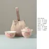 Juego de Té Miyan Pintado a Mano de Flor de Durazno Rosa, Tetera Hecha a Mano, Gaiwan, Taza de Té, Colección de Tazas para Anfitrión, Juego de Té de Alto Valor