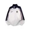 Sudadera retro a rayas de bloques de color estilo americano con cuello alto y cremallera, cárdigan deportivo holgado para hombre para otoño, moderno para adolescentes
