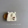 Chapéu de Lã Fofo Estilo Outono e Inverno para Proteção Auricular de Bebês Meninos e Meninas de Meses Pequenos, Touca Fetal, Forro Quente de Algodão para Bebês e Crianças Pequenas