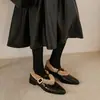 Zapatos Mary Jane de una sola capa con borde de piel de oveja auténtica para mujer, forro de polar, nuevos zapatos cálidos de otoño e invierno, tacón medio, puntera cuadrada, boca poco profunda, zapatos de una sola capa, zapatos para mujer