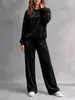 Europa Transfronteriza Otoño/Invierno 2026 Nuevo Conjunto de Terciopelo Holgado Casual Sudadera con Capucha Pantalones de Pierna Ancha Moda Conjunto de Dos Piezas Ropa para Mujer