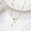 Colar de Corrente para Clavícula com Pingente Pequeno de Pedra Olho de Gato de Alta Qualidade para Mulheres, Design de Nicho de Luxo Acessível, Novo Estilo 2022