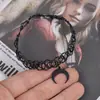 Pingente de Estrela Lua Negra Transfronteiriço Corrente de Clavícula Elástica Estilo Renda Personalizado Doce Cool Escuro Sexy