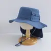 Chapéu de Pescador Infantil com Aba Larga e Proteção para o Pescoço, Chapéu de Sol de Praia de Secagem Rápida para Verão para Homens e Mulheres