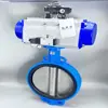Válvula borboleta tipo wafer pneumática D671X-10Q borracha PTFE vedação macia à prova de explosão resistente à corrosão resistente ao desgaste