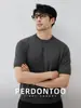 Estilo de Lujo 'Old Money' Suéter de Manga Corta para Hombre Mezcla de Lana Primavera y Otoño Cuello Redondo Punto Básico Casual