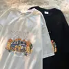 Camiseta de Manga Corta de Algodón Puro Estilo Hong Kong Vintage Hiphop High Street para Mujer Verano 2024 Holgada Casual Todas las Combinaciones