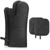 Guantes de Aislamiento Térmico de Silicona de Algodón Puro Transfronterizo Engrosados Antideslizantes Resistentes a Altas Temperaturas Guantes para Horno Microondas Guantes Anti-quemaduras para Horno de Horneado