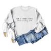 Amazon Transfronterizo Europeo y Americano Casual Letra no puede tirar piedras mientras Suéter Estampado Simple