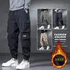 Pantalones Cargo con Bolsillos de Múltiples Solapas Estilo Japonés Marca de Moda Talla Grande Pierna Ancha con Cordón Primavera y Otoño Soldadura Trabajo al Aire Libre Pantalones Casuales
