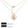 2025 Nuevo Colgante de Flor de Corazón Joyería Accesorios de Collar Lujo Accesible Nicho Mujeres Verano Moda de Gama Alta Cristal