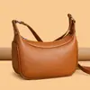 Bolsa Feminina de Couro de Vaca de Primeira Camada Bolsa de Ombro 2023 Nova Moda Coreana Feminina Bolsa de Ombro Transversal Bolsa de Bolinho de Couro Genuíno