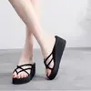 Chanclas Calzado de Mujer Pantuflas de Mujer Sandalias de Mujer Verano Venta al por Mayor Fábrica Versión Coreana Playa Estudiantes Ropa Exterior Tacones Altos Suelas Gruesas