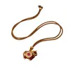 Cadena para Suéter de Caballo de Carrusel de Esmalte Rojo Exquisito Estilo Chino Retro Original, Collar Largo Versátil de Lujo Ligero de Gama Alta