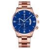 Deseo gran venta productos populares falso Reloj de hombre de tres ojos reloj de cuarzo calendario de negocios para hombre correa de acero fabricante en stock generación entrega