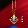 Nuevo Collar con Colgante de Aleación de Acero de Titanio Esmaltado Galvanizado con el Mantra de Seis Palabras para la Riqueza y la Prosperidad, Personalizable