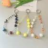 Pingente de Contas de Coroa para Corrente de Celular para Mulheres, Acessório de Capa de Celular de Luxo, Pulseira de Contas, Estilo Curto, Ornamento de Pulso de Nicho