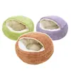 Cama para gato semi-cerrada cálida engrosada de otoño e invierno, cama con forma de concha para gato y perro, segura con base antideslizante, nido para mascotas desde la fábrica de origen