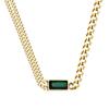 Colgante de gema esmeralda retro simple europeo y americano, collar de acero de titanio, cena de bola personalizada, elegante cadena de clavícula, accesorios