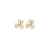 Brincos de Prata Nalan S925 Flor para Mulheres Pastoral Linhas Vazadas com Diamantes Doce Super Fada Brincos de Pétala G7828