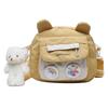 2021 Nova Bolsa de Ombro de Lona Tendência Menina Suave Bolsa Transversal para Compras Bolsa Quadrada Pequena Fofa Fresca Estudante Fresca e Doce