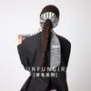 Novo Scrunchie de Cabelo com Laço Estilo Coreano para Mulheres, Faixa de Cabelo Listrada, Acessório para Coque Baixo