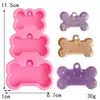 Molde de Silicone para Chaveiro Osso de Cachorro de 3 Furos Osso Molde de Epoxy Cristalino Molde para Fazer Pingente DIY
