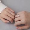 Anillos de Pareja de Eucalipto Azul y Pájaros, Chapados en Plata Pura, Ajustables, Personalizables, Estilo Lujo Ligero, Regalo de San Valentín para Parejas