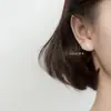 Aretes de Bola de Perla Sintética de Plata Nalan s925 para Mujer Elegantes Simples Mini Aretes de Flor de Burbuja G7849